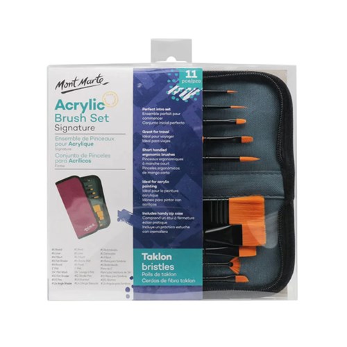 MONT MARTE BRUSH SET WALLET 11 Piece - Acrylic